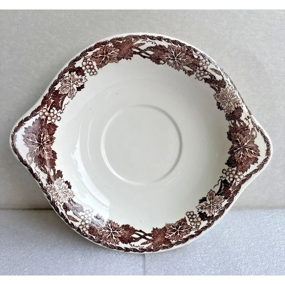 Vtg Miniature Staffordshire Style Bowl No Pitcher Brown Transferware Replacement